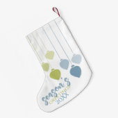 Modern Holly Jolly Minimalist Holiday Baubles Kleine Kerstsok (Achterkant (Hangend))