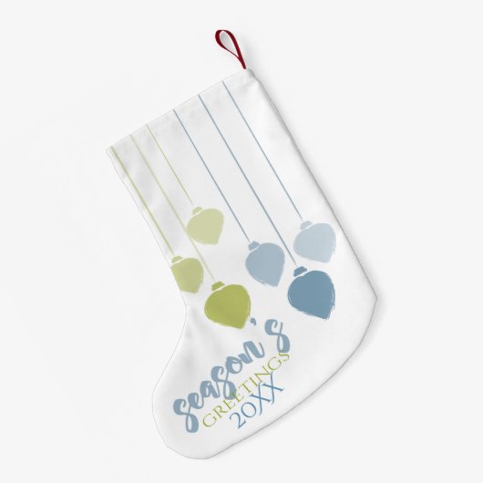 Modern Holly Jolly Minimalist Holiday Baubles Kleine Kerstsok (Achterkant (Hangend))