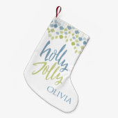 Modern Holly Jolly Minimalist Holiday Baubles Kleine Kerstsok (Voorkant (Hangend))