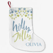 Modern Holly Jolly Minimalist Holiday Baubles Kleine Kerstsok (Voorkant)