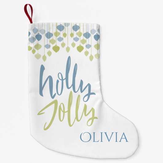 Modern Holly Jolly Minimalist Holiday Baubles Kleine Kerstsok (Voorkant)