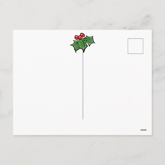 Modern Holly Leaves bessen kerst sjabloon (Achterkant)