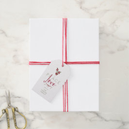 Modern Holly Minimalist Christmas Peace Love Joy Cadeaulabel