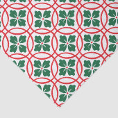 Modern Holly Red Green White Kerstfeestdag Tissuepapier (Detail)