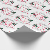 Modern Holly Wreath Merry kerstinpakken papier (Hoek)
