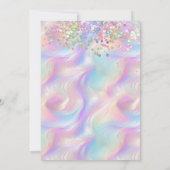 Modern Holografen Girly Trendy Birthday Invitation Kaart (Achterkant)