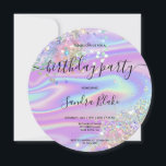 Modern Holografen Girly Trendy Birthday Invitation Kaart<br><div class="desc">Glamour voor je 16-jarig feestje voor je glitzy meisje met deze leuke,  moderne en trendy uitnodiging met holograafachtergrond</div>