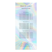 Modern Holografisch Bedrijf Logo Service prijslijs Reclamekaart (Achterkant)