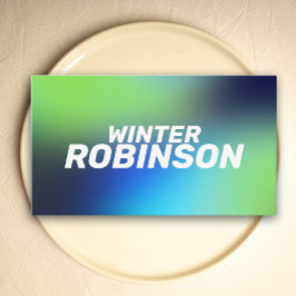 Modern holografisch blauw groen turquoise visitekaartje