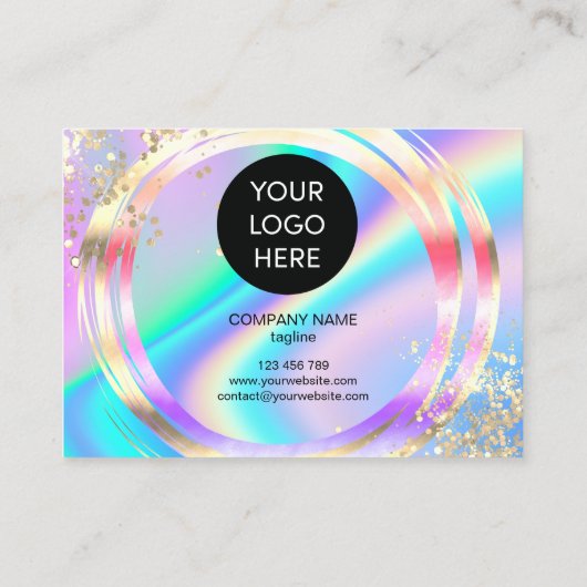 modern holografisch dank voor uw bestelling logo visitekaartje (Achterkant)