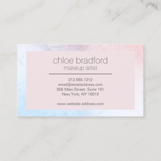 Modern Holografisch Dot Patroon op Roze Visitekaartje (Achterkant)