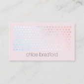 Modern Holografisch Dot Patroon op Roze Visitekaartje (Voorkant)