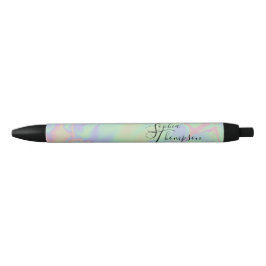 Modern holografisch effect script regenboog pastel zwarte inkt pen
