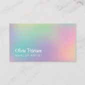 Modern Holografisch Elegant Wit Script Visitekaartje (Voorkant)