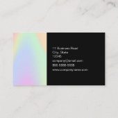 Modern Holografisch en Zwart Elegant Script Visitekaartje (Achterkant)