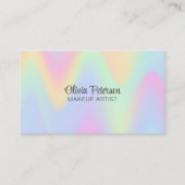 Modern Holografisch en Zwart Elegant Script Visitekaartje (Voorkant)