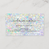 Modern holografisch glitter Makeup artistiek goud Visitekaartje (Achterkant)