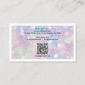 Modern holografisch glitterscript QR-code Visitekaartje (Achterkant)