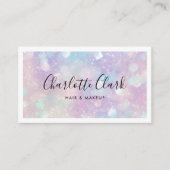 Modern holografisch glitterscript QR-code Visitekaartje (Voorkant)