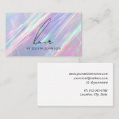 Modern Holografisch Haar Stylist Visitekaartje (Voorkant / Achterkant)