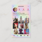 Modern Holografisch Haarstylist Haar Instagram Visitekaartje (Voorkant)