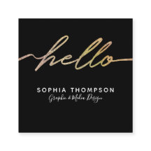 Modern holografisch Hallo script - Visitekaartje