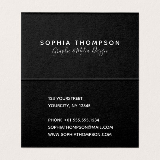 Modern holografisch Hallo script - Visitekaartje (Binnenkant ongevouwen)