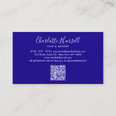 Modern holografisch iriserend script QR-code Visitekaartje (Achterkant)