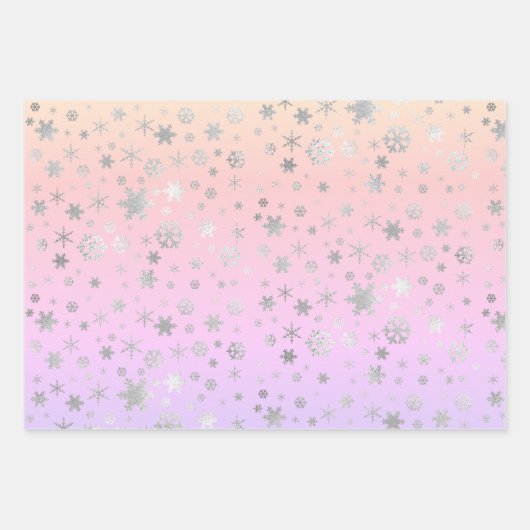 Modern holografisch kerstsnowflake patroon inpakpapier vel (Voorkant)