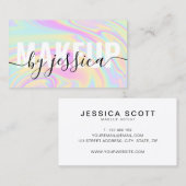 Modern holografisch legant script visitekaartje (Voorkant / Achterkant)
