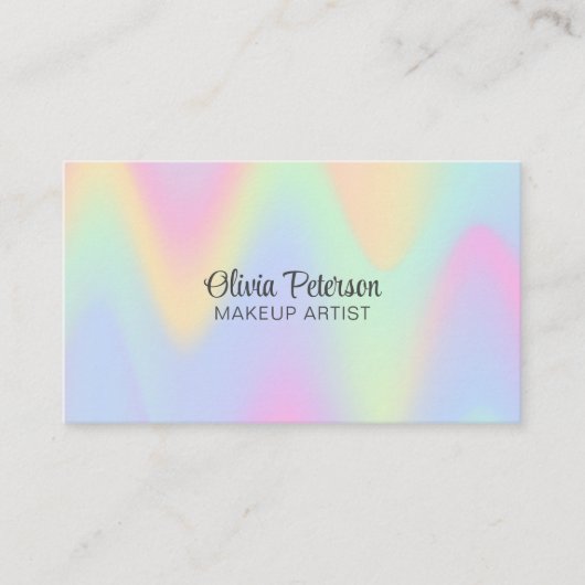 Modern holografisch legant script visitekaartje (Voorkant)