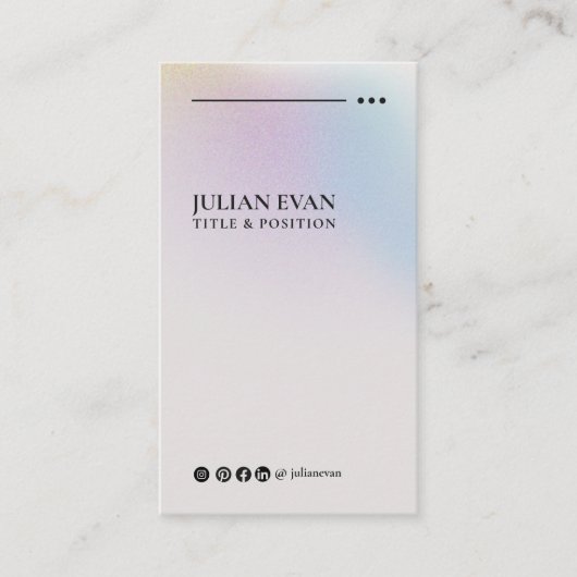 Modern Holografisch LinkedIn Minimalistisch Visitekaartje (Voorkant)