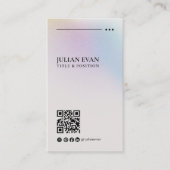 Modern Holografisch LinkedIn QR-code minimalistisc Visitekaartje (Voorkant)