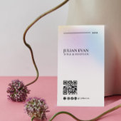 Modern Holografisch LinkedIn QR-code minimalistisc Visitekaartje