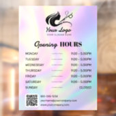 Modern holografisch logo voor kapperszaak openings raamsticker (Vel 2)