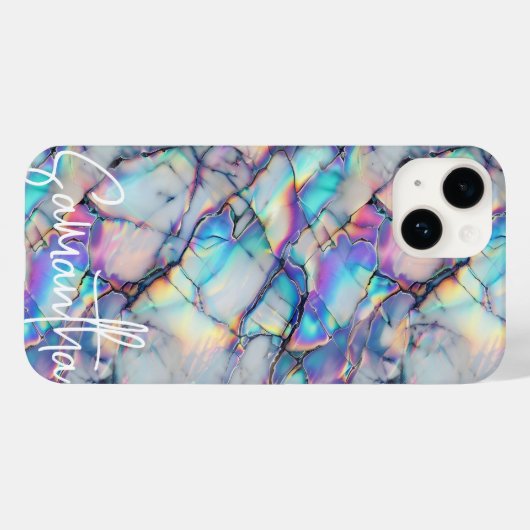 Modern holografisch marmeren stenen patroon elegan Case-Mate iPhone case (Achterkant (horizontaal))