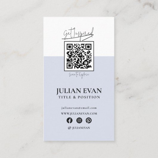 Modern Holografisch Monogram Stofblauw Visitekaartje (Achterkant)