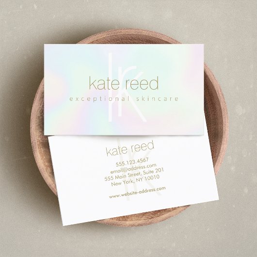 Modern holografisch monogram visitekaartje