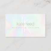 Modern holografisch monogram visitekaartje (Voorkant)