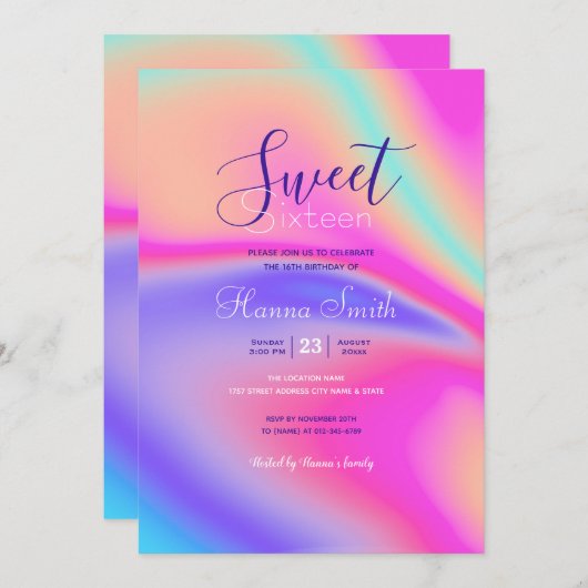 Modern holografisch ontwerp voor verloop van verlo kaart (Voorkant / Achterkant)