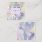 Modern Holografisch, Opal, Lijst, Confetti Kortingskaartje (Voorkant / Achterkant)