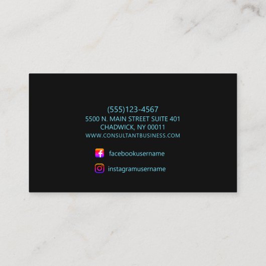 Modern holografisch opal stijlvol visitekaartje (Achterkant)