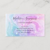 Modern Holografisch Paars blauw Glitter Chic Scrip Visitekaartje (Achterkant)