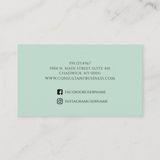 Modern holografisch pastel Stijlvol Visitekaartje (Achterkant)