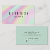 Modern holografisch pastel Stijlvol Visitekaartje (Voorkant / Achterkant)