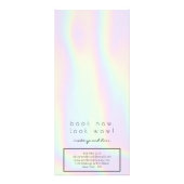 Modern holografisch pastelglam salon-servicemenu reclamekaart (Achterkant)