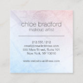 Modern holografisch puntpatroon op faux zilver vierkante visitekaartje (Achterkant)