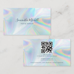 Modern holografisch QR-code schrift Visitekaartje