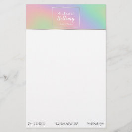 Modern Holografisch regenboogeffect Metaal Lijst Briefpapier