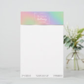 Modern Holografisch regenboogeffect Metaal Lijst Briefpapier (Staand voorkant)